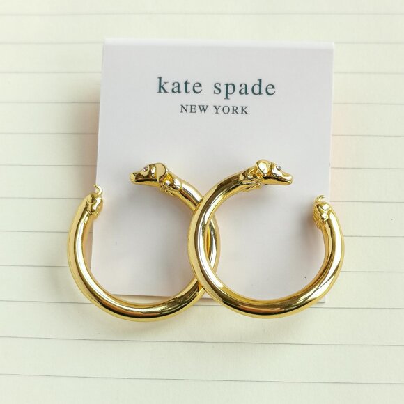 kate spade Jewelry - Hot Dog Gold Hoop Earrings - Kate Spade